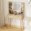 IKALIFE Wooden Dressing Table with Mirror and Lights, Small Vanity Table 1