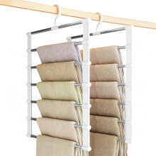 Trouser Hangers Space Saving for Wardrobe, 2 Pcs Smart Non-Slip Multifunctional Closet Organizer for Trousers Jeans Skirts Scarves Towels