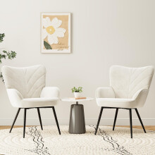 COLAMY Velvet Accent Chair with Black Metal Legs, Modern Armchair with Ergonomic Backrest