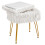 IBUYKE Rectangular Faux Fur Vanity Stool with Storage, White WBD022W 1