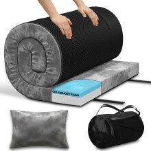 Unique Impression Single Foldable Gel Memory Foam Floor Mattress â“ Roll Up Topper Pad, Portable Guest Bed for Camping, Camper Van & Home