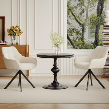 COLAMY 360Â Swivel Dining Chairs Set of 2 with Sturdy Metal Base â“ Luxury Velvet Upholstered Kitchen Chairs with Thick Padded Seat