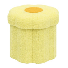 PINPLUS Small Folding Storage Ottoman with Lid, 32x32x29 cm, Yellow