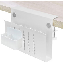 Osseph 2 In 1 Side Desk Storage, 12 x 8 Inch Clamp On Organizer With Anti-Scratch Pad & Magnetic Pen Holder