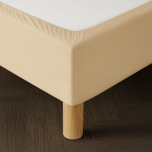Dahlica Bed Base Cover 140 x 200 cm Beige â“ Soft and Stretchy Fabric â“ Impeccable Look â“ Easy to Install