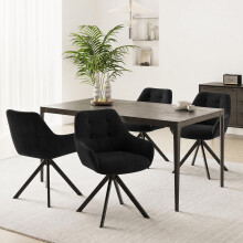 COLAMY 360Â Swivel Dining Chairs Set of 4 with Sturdy Metal Base â“ Luxury Velvet Upholstered Kitchen Chairs with Thick Padded Seat