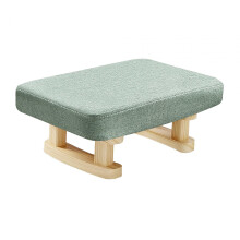 Folpus Padded Foot Stool Foot Rest with Wooden Legs Small Low Ottoman Rectangle Chair Step Stool for Bed