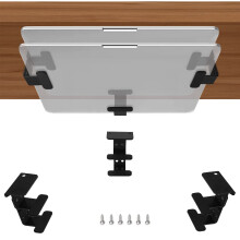 IFCASE 2 Tier Under Desk Laptop Mount, Double Decker Metal Under Desk Shelf Holder for Laptop, MacBook Pro, Keyboard with Anti-Scratch Silicone