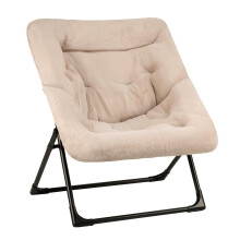 Mordchil EU Armchair Saucer Chair, Comfy Faux-Fur Reading Chair for Bedroom, Oversized Accent Moon Chairs for Teens and Adults