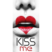 Miracle Home. 100% Polyester Microfibre Kiss Me Beach Towel, Multi-Colour, 95 x 175 cm. 11755