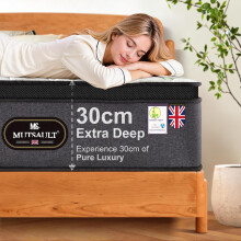 Orthopaedic King Size Mattress 5FT for Back Pain Relief, Luxe Euro Top Hybrid 7-Zone Pocket Sprung Mattress with Cooling Gel Memory Foam & Breathable