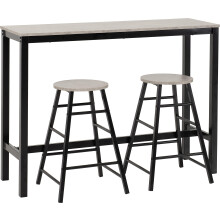 Seconique Athens Breakfast Bar Table and 2 Chairs Set in Concrete Effect