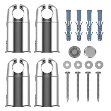 Clamp Brackets for Heated Towel Rail Radiators Flat & Curved (Chrome, 19mm Tube Width)