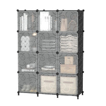 AWTATOS 12 Cube Storage Organizer with Doors,Black