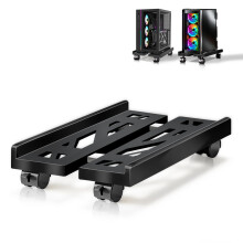Hmfmdy CPU Stand for PC, Desktop Computer Tower Stand, Adjustable CPU Holder, Universal Mobile PC Stand with Rolling Lockable Castors