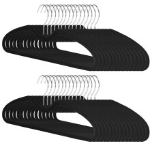 30 Pack Velvet Hangers, Short Neck Non Slip Slim Hangers with 360Â Swivel Hook, Space Saving Clothes Hangers for Shirts, Dresses, Sweaters, Black