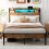 ODK 4ft6 Double Bed Frame with Storage Wooden Headboard 1