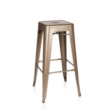 hjh OFFICE Barstool bistro stool VANTAGGIO HIGH metal stackable sturdy bistro stool metallic gold