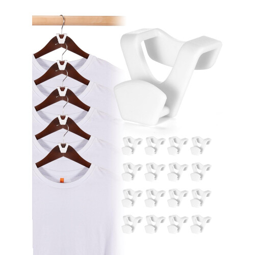 HOUSE DAY Space Saving Hangers for Clothes 30 Pcs, White