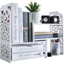 DoToGo Desk Shelf Organizer, Deskop Bookshelf for Small Space Adjustable Expendable for Office, Home, Kitchen (Polyvinyl Chloride)