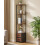 Housolution 6 Tier Corner Shelf Stand with Storage and Fabric Drawers,Brown 1