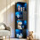 4-Tiers Corner Bookcase with 3 Color Lights Human Body Sensor for Study 1