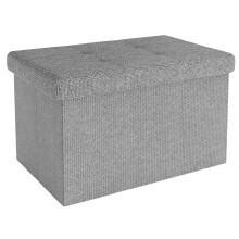 INTIRILIFE Foldable seat stool 30x30x30 cm in dark red - Seat cube with lid and storage space made of fabric with hollows