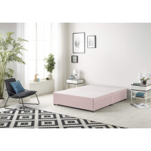 Bed Centre Flexby Divan Base Only with No Drawers and No Headboard - Available in 3ft,4ft,5ft and 6ft- Fabric (4FT6 Double, Plush Pink Fabric)