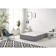 Bed Centre 6FT Super King Divan Bed Base Platinum Charcoal Plush Divan Bed Base With Same Headboard And Storage Drawer-6FT Super King Size,