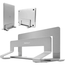 Macally Vertical Laptop Stand for Desk, Laptop Holder Vertical, MacBook Stand (Pro/Air), Save Space and Improve Air Flow with Closed, Adjustable