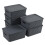 Jnktka Set of 6 Plastic Kitchen Cupboard Storage Baskets with Lids, Gray 1