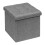Bonlife Ottoman Storage Stool Cube - Small Footstool Seat,Grey 32x32x32cm 1