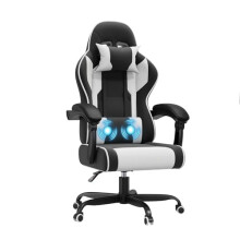 JUMMICO Office Chair with Massage Function,Racing Desk Chair Style High Back Reclining 135Â, PU Leather Home Office PC Gaming Chair 150 kg