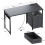 ODK Computer Desk with Drawers, 120cm Office Desk with Sockets, Black 3