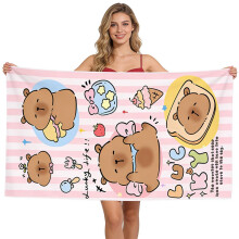NimblusToy Capybara Beach Towel, Quick Dry Microfibre Towels Super Absorbent Sandproof Beach Bath Towels Swimming Towel Lightweight 3D Print Beach