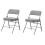 CHAIRABLE Padded Folding Chairs with Thick Cushion, 2 Pack Grey 1