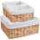 Vagusicc Wicker Storage Basket with Handles and Removable Fabric Lining 1