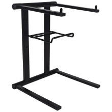Rockville RLS2400 Lightweight Folding DJ Laptop Stand, Adjustable Height, Extra Shelf, Travel Bag, for DJs and Mobile Performers