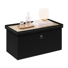Bonlife Ottoman Bench with Tray, Folding Storage Footstool, 250kg Capacity