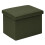 PINPLUS Folding Storage Box Ottoman, Linen Small Footstool, Olive Green 1