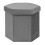 PINPLUS Hexagonal Storage Ottoman, Velvet Foldable Footstool, Grey 1