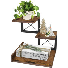 DoToGo Desk Shelf Organizer, Wood Desktop Organizer Small Bookshelf, 3 Tier Storage Shelf Riser Display Stand for Office Decor and Desk Accessories
