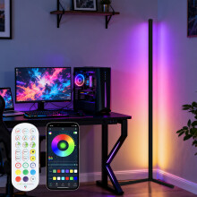 65" Tall Floor RGB LED Lamp Corner Light Standing Mood Remote Colour Changing UK