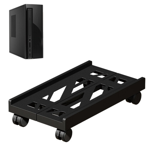 Eidoct Adjustable Under Desk Computer Tower Holder Mobile Pc Stand with 4 Wheels Fits Most PC (Multi-hole)