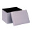 PINPLUS Folding Storage Box Ottoman, Linen Small Footstool, Light Purple 1