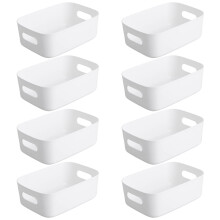 Bgfuni Set of 8 Small Plastic Storage Baskets, Office Home and Kitchen Tidy Organiser