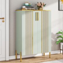 Tribesigns Shoe Cabinet with Doors, 6-Tier Shoe Storage Cabinet with Adjustable Shelves, Wooden Shoes Rack Shoe Storage Organizer for Entryway