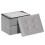 LOFTEY Small Ottoman Storage Box, Foldable Foot Stool with Lid, Grey 1