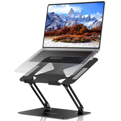 TeckNet TECKNET Laptop Stand for Desk, Ergonomic Foldable Laptop Riser, Black