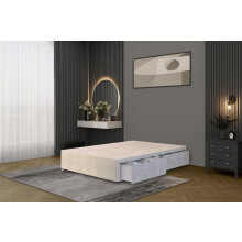 Bed Centre Flexby Divan Bed Base Only with 2 Drawers (Same Side), No Headboard - Available in 3FT, 4FT, 5FT & 6FT